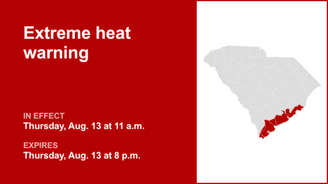 UPDATE: Extreme heat warning for Lowcountry until Friday evening, says the NWS 