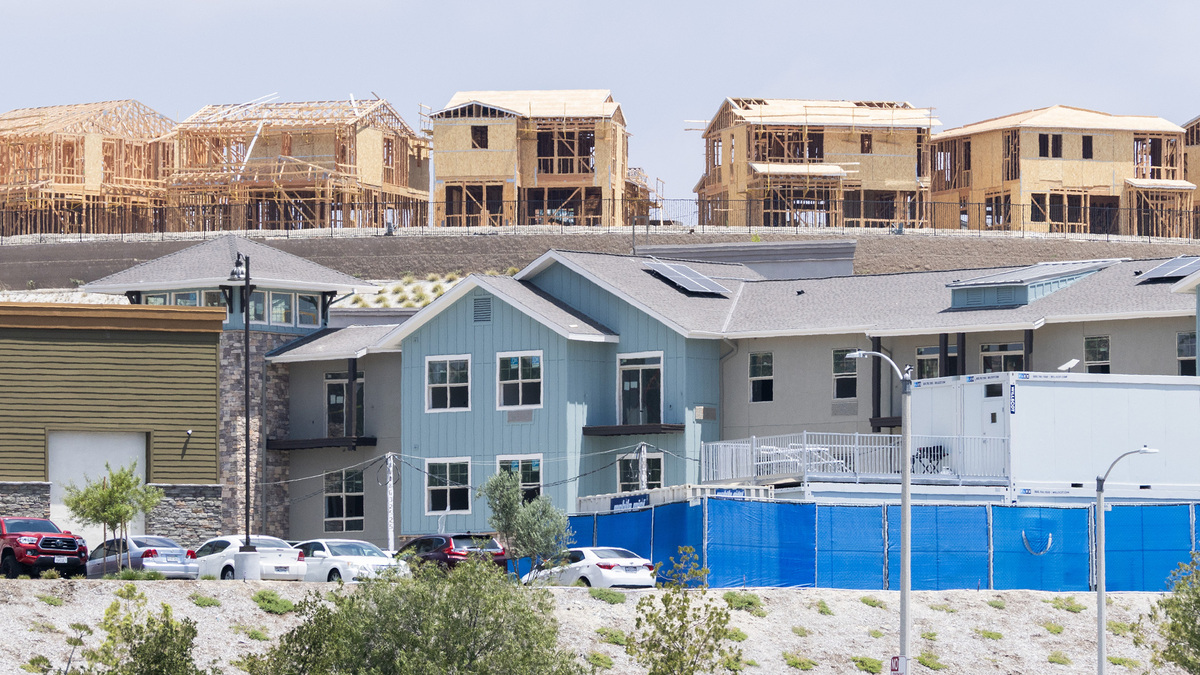 Homes under construction at the Sand Canyon Village project in the Canyon Country neighborhood of Santa Clarita, California on Saturday, June 27, 2026. (Myung J. Chun/Los Angeles Times/TNS)