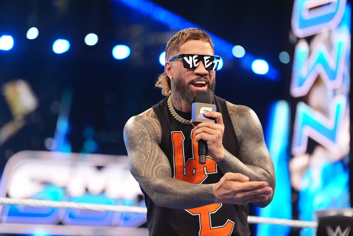 Jey Uso brings his signature "YEET" energy to the ringin every arena.Getty Images