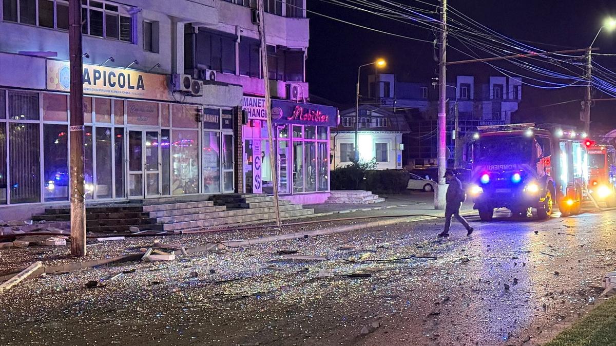 A man walks at the site of a explosion at a residential block of flats following a drone hit close to the border with Ukraine, in Galati, Romania, May 29, 2026. Inquam Photos via REUTERS