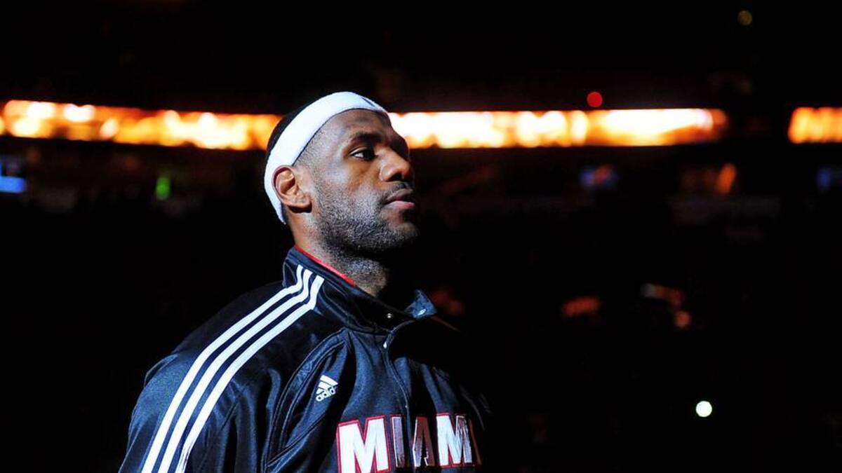  Nov. 17, 2010; Miami, FL, USA; Miami Heat forward LeBron James prior to the game against the Phoenix Suns at the American Airlines Arena. Miami defeated Phoenix 123-96. Mandatory Credit: Mark J. Rebilas-USA TODAY Sports | IMAGN IMAGES via Reuters Connect 