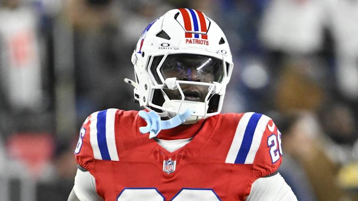  Dec 1, 2025; Foxborough, Massachusetts, USA; New England Patriots running back Terrell Jennings (26) warms up prior to the game against the New York Giants at Gillette Stadium. Mandatory Credit: Eric Canha-Imagn Images | Eric Canha-Imagn Images 