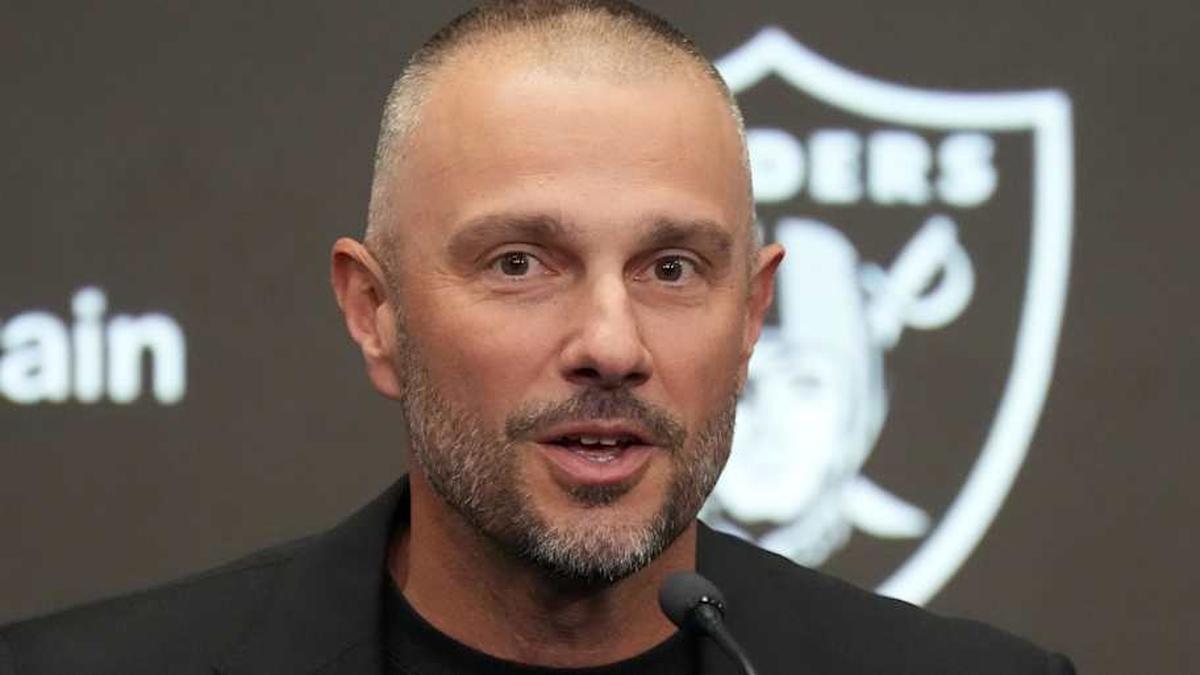  Feb 10, 2026; Henderson, NV, USA; Las Vegas Raiders general manager John Spytek at press conference at Intermountain Health Performance Center. Mandatory Credit: Kirby Lee-Imagn Images | Kirby Lee-Imagn Images 