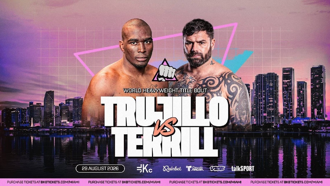  TERRILL GETS SHORT-NOTICE TITLE SHOT AGAINST BKB HEAVYWEIGHT WORLD CHAMPION TRUJILLO AT BKB 58: MIAMI 