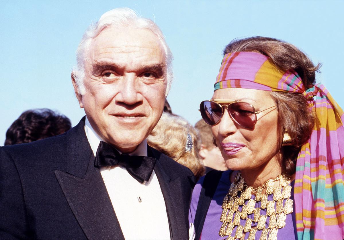 Lorne Greene, with his wife, actress Nancy Deale, attends the 35th Annual Primetime Emmy Awards held at the Pasadena Civic Auditorium on September 25, 1983, in Pasadena, California.Joan Adlen/Getty Images