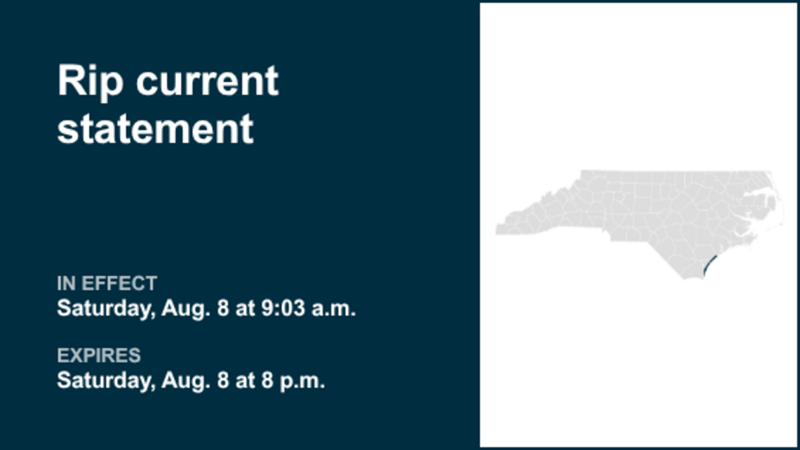 UPDATE: Rip current statement expected to expire at 8 p.m. 