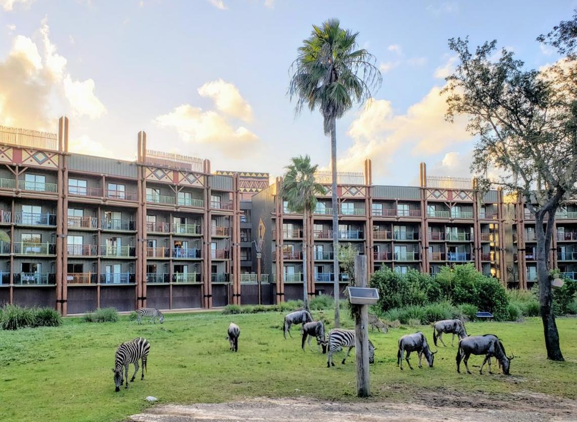  Disney’s Animal Kingdom Lodge is a deluxe resort hotel where you can view an African savanna. Photo credit: Gwen Kleist. 