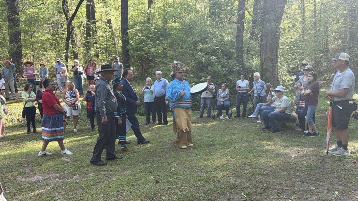 Members of the Haliwa Saponi Indian Tribe gathered for a traditional ceremony as part of Halifax Resolve Days, a 250th anniversary celebration in Halifax, North Carolina.