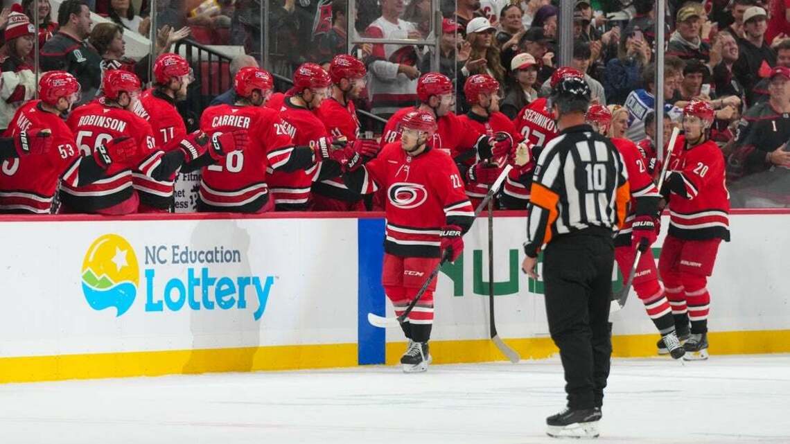 Logan Stankoven's hat trick leads Hurricanes over Canucks