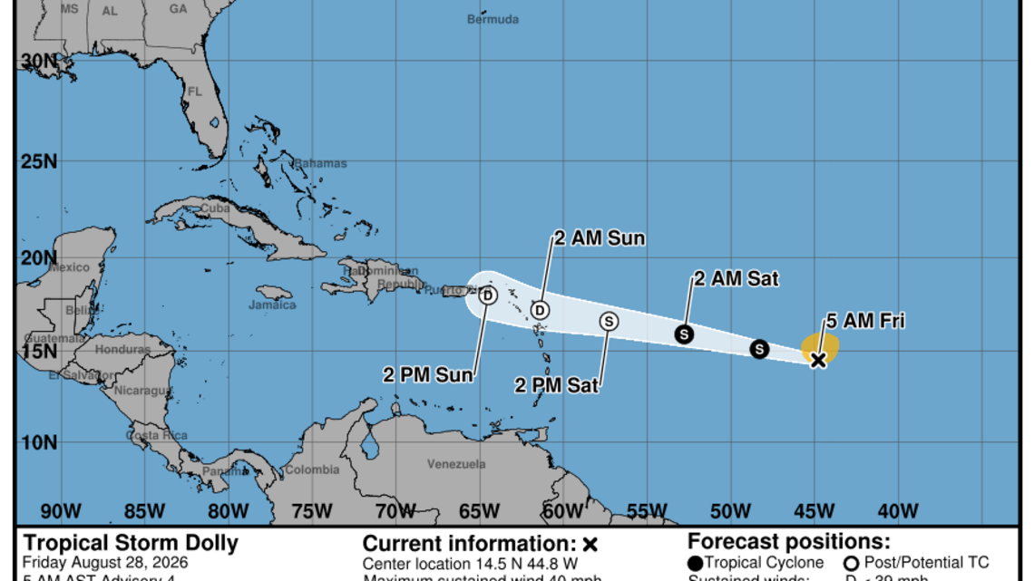Latest on Tropical Storm Dolly: Friday, Aug. 28 update from the National Hurricane Center 