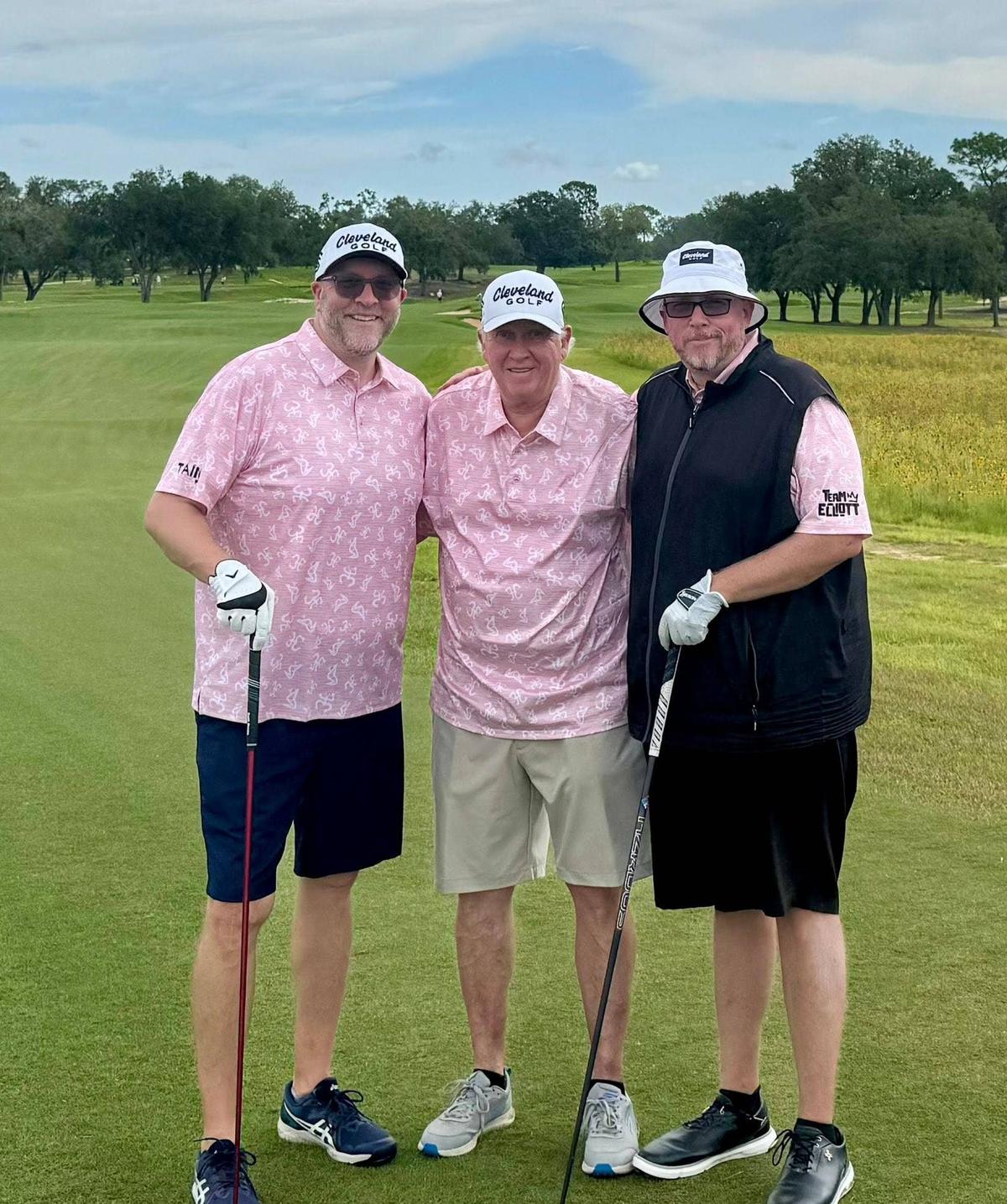  PGA Professional Brendon Elliott (right) shares a Fathers Day weekend at Cabot Citrus Farms with his father Gary (center) and brother Graham (left). Brendon Elliott
