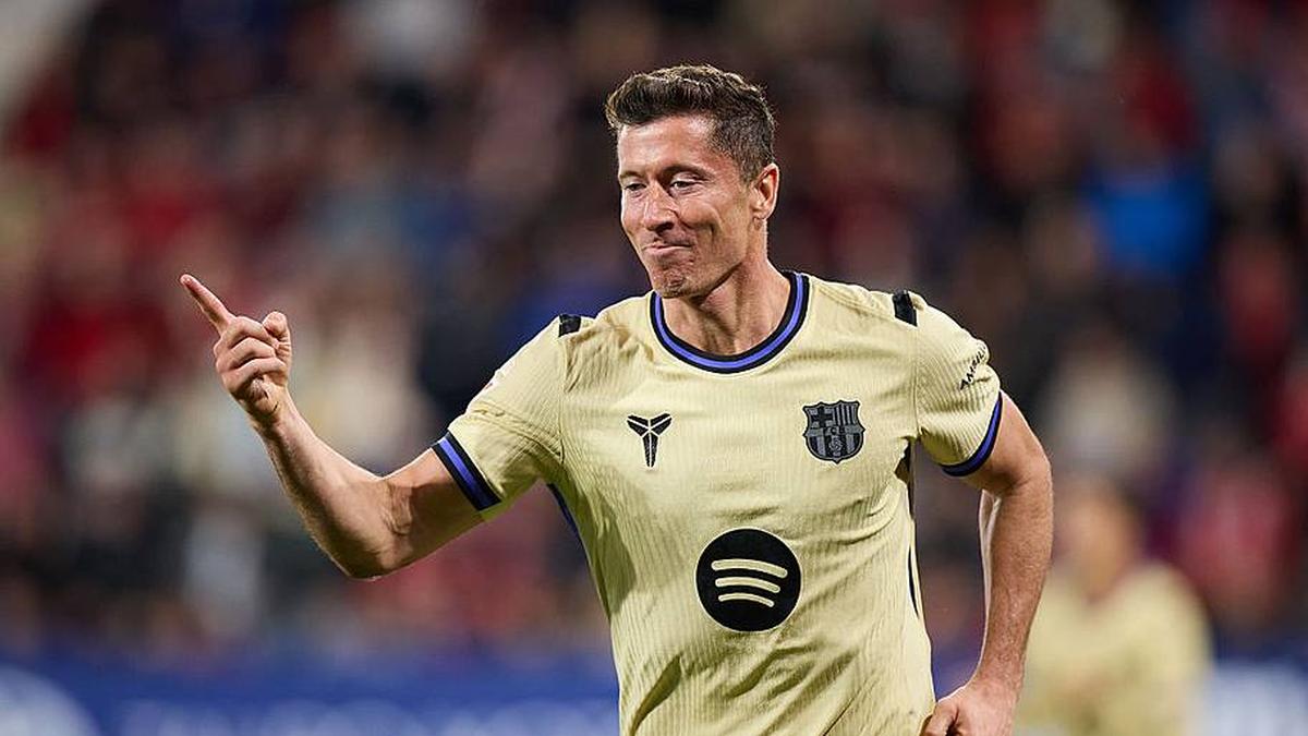  Lewandowski scored 14 times in La Liga this season. | Ricardo Larreina/Europa Press/Getty Images 