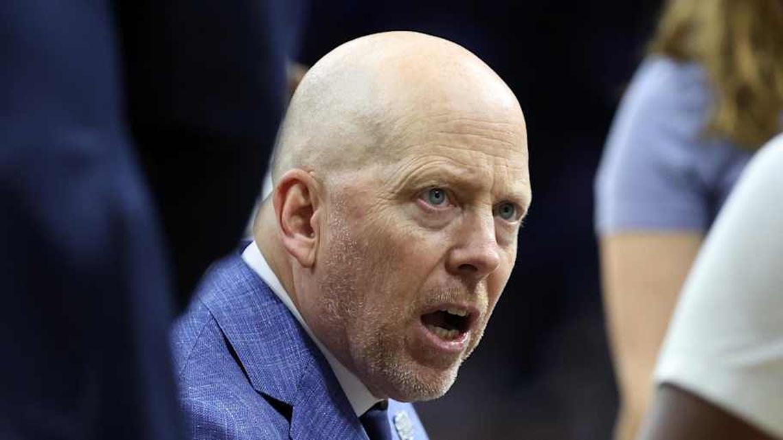  Mar 20, 2026; Philadelphia, PA, USA; UCLA Bruins head coach Mick Cronin in the second half during a first round game of the men's 2026 NCAA Tournament at Xfinity Mobile Arena. Mandatory Credit: Bill Streicher-Imagn Images | Bill Streicher-Imagn Images 