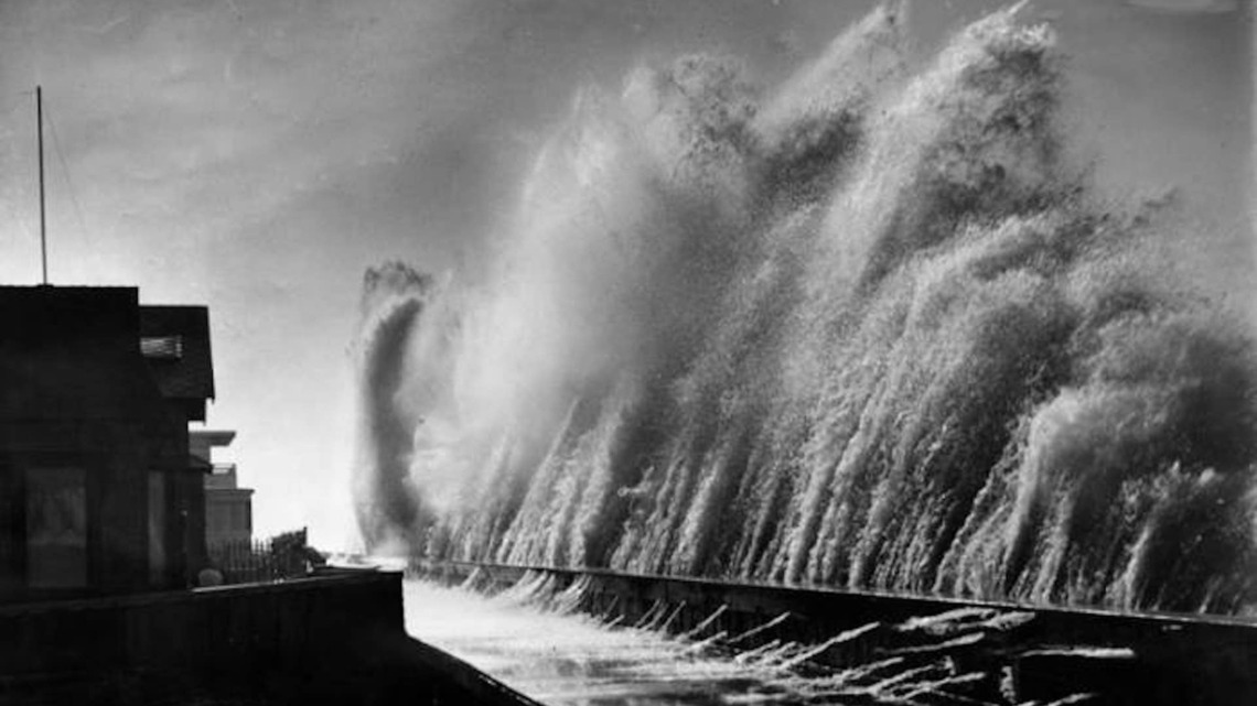 Hurricane Marie's Towering Waves Annihilate Long Beach Sand Berms As Streets Vanish Under Water (Video) 