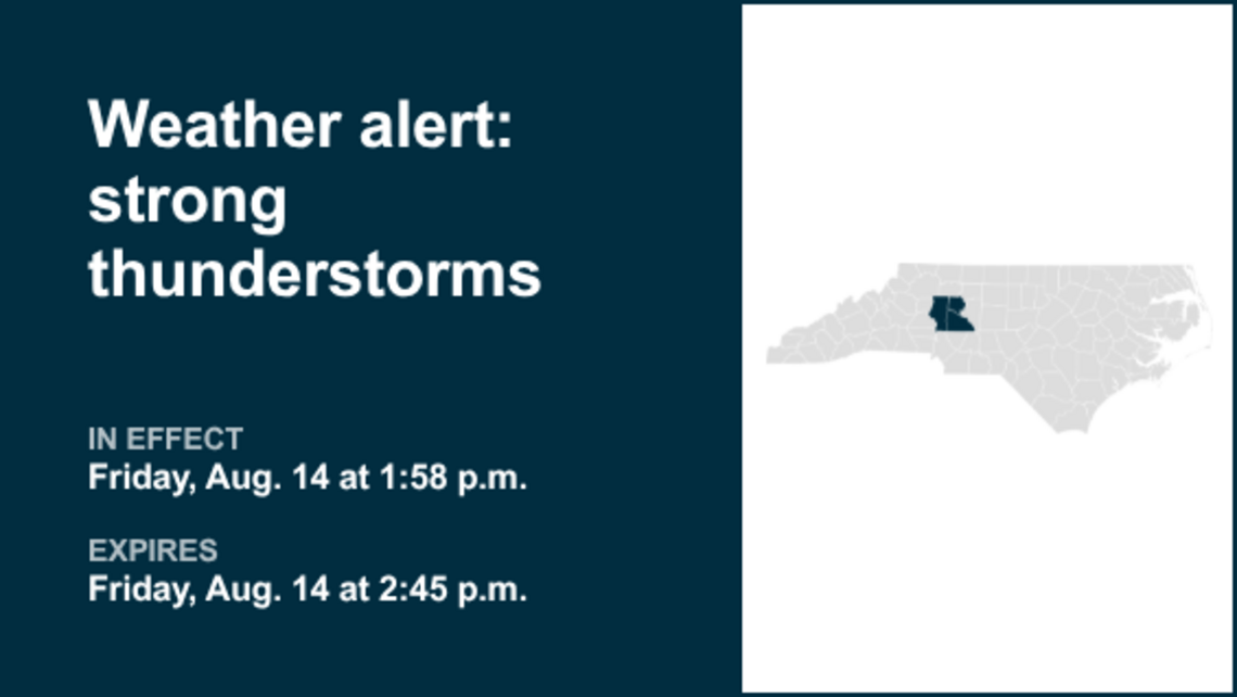 UPDATE: Thunderstorms with pea-sized hail in the Piedmont region Friday 