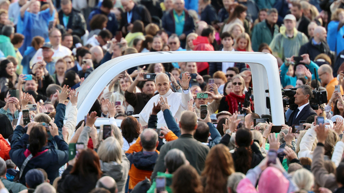 Pope Leo takes to popemobile for first time since cancer surgery
