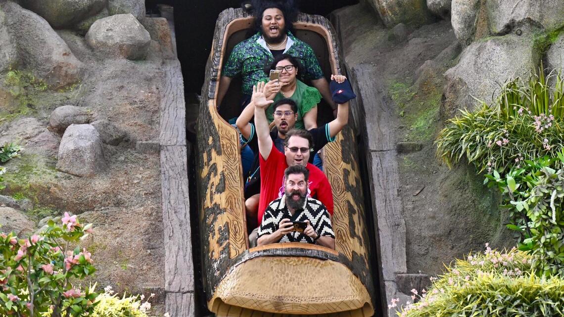 It's a really bad idea to get off a moving Disneyland ride 