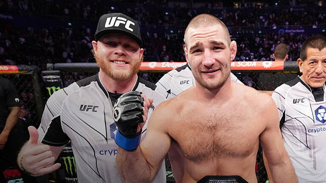 Sean Strickland mobbed by crazed fans as he crashes UFC White House press conference 