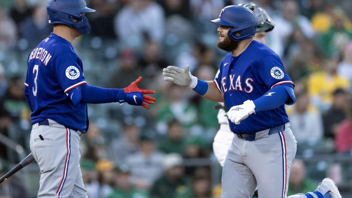 Jake Burger, Nathan Eovaldi steer Rangers to rout of A's 