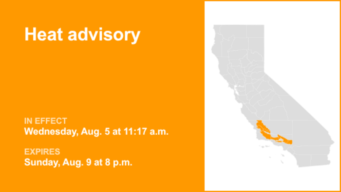 UPDATE: Southern California placed under a heat advisory until Sunday evening 