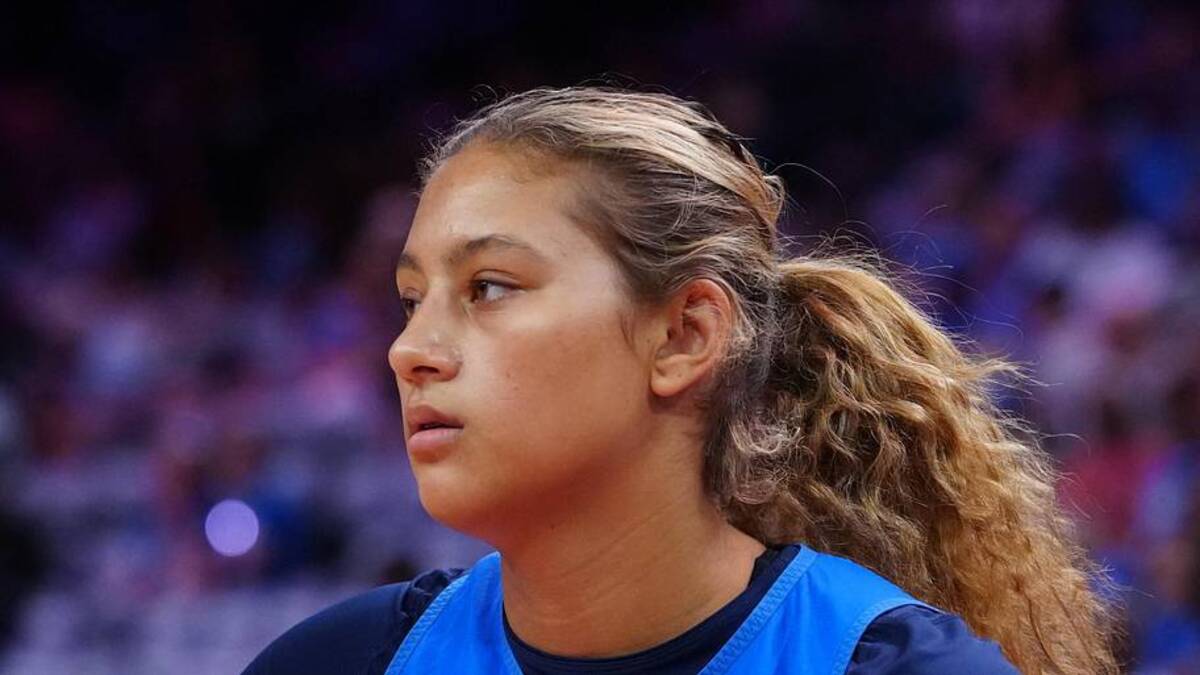  Apr 4, 2026; Phoenix, AZ, USA; UCLA Bruins forward Sienna Betts (16) during practice at Mortgage Matchup Center. Mandatory Credit: Kirby Lee-Imagn Images | Kirby Lee-Imagn Images 