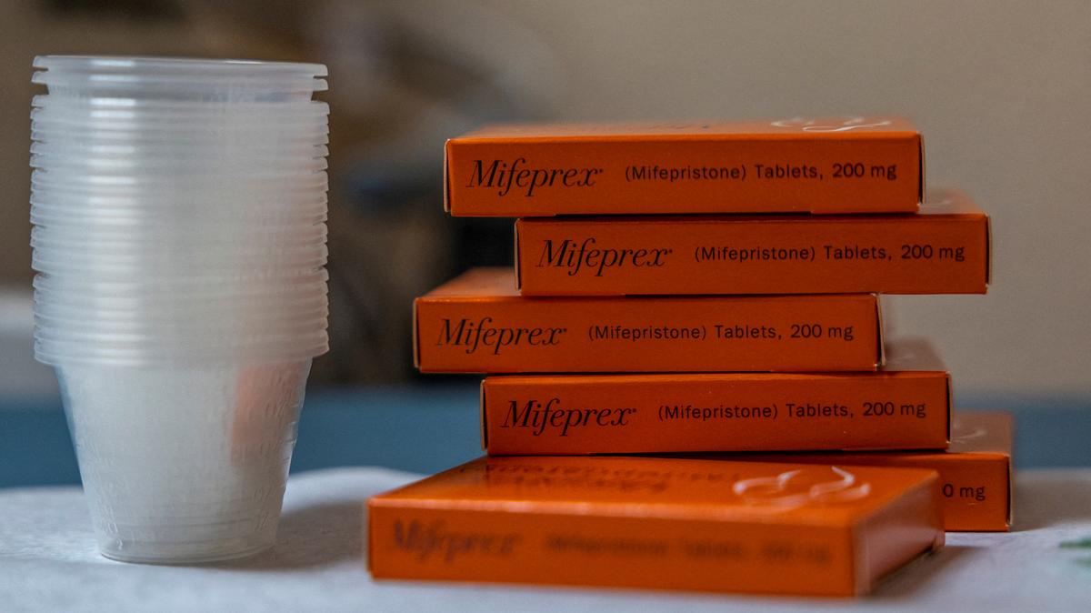 FILE PHOTO: Boxes of mifepristone, the first pill given in a medical abortion, are prepared for patients at Women's Reproductive Clinic of New Mexico in Santa Teresa, U.S., January 13, 2023. REUTERS/Evelyn Hockstein/File Photo