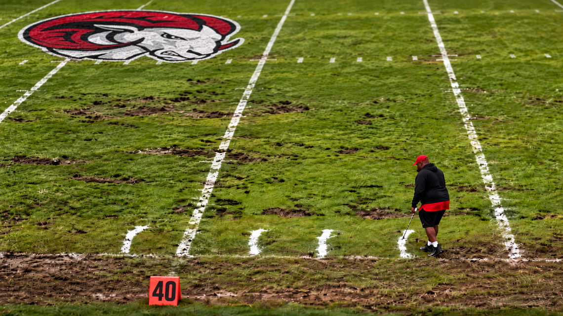 HBCU's jagged football field paint job goes viral 