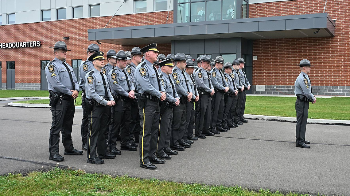 State police cut ribbon on new Troop E headquarters in Summit Township 