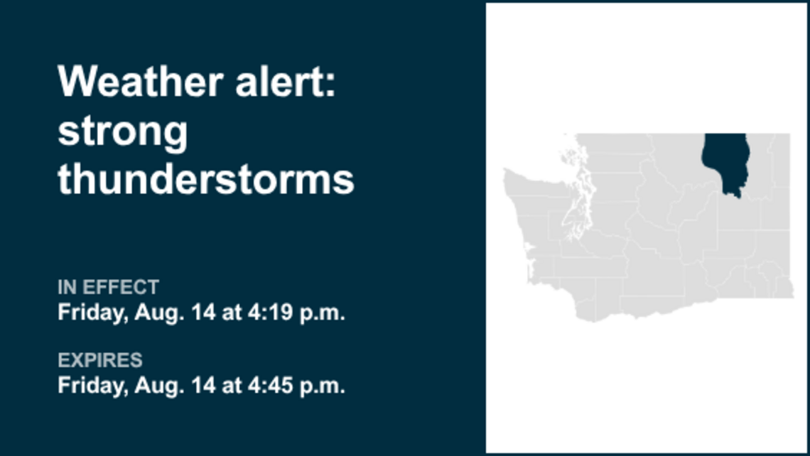 UPDATE: Thunderstorms with penny-sized hail in Northeast Mountains and Okanogan Highlands Friday 
