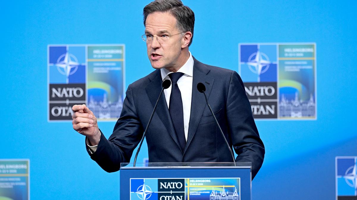 NATO Secretary General Mark Rutte attends a press conference at the NATO Foreign Ministers' meeting in Helsingborg on May 22, 2026. Foreign ministers of the 32 NATO member states gathered in the Swedish city to finalise preparations for the upcoming Ankara Summit. (Jonathan Nackstrand/AFP/Getty Images/TNS)