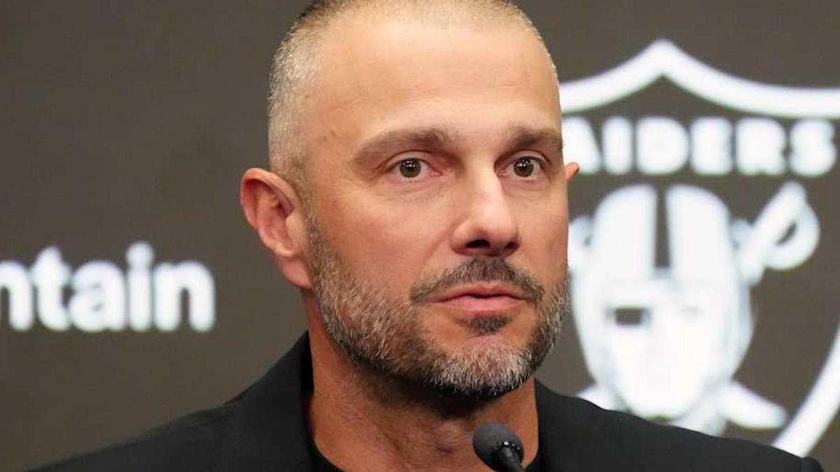  Feb 10, 2026; Henderson, NV, USA; Las Vegas Raiders general manager John Spytek at press conference at Intermountain Health Performance Center. Mandatory Credit: Kirby Lee-Imagn Images | Kirby Lee-Imagn Images 