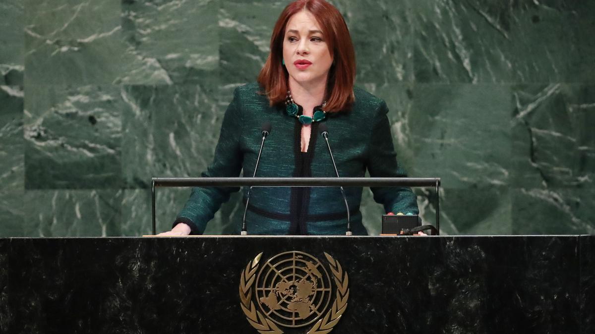 FILE PHOTO: United Nations General Assembly President Maria Fernanda Espinosa Garces addresses the 73rd session of the United Nations General Assembly at U.N. headquarters in New York, U.S., September 25, 2018. REUTERS/Carlo Allegri/File Photo