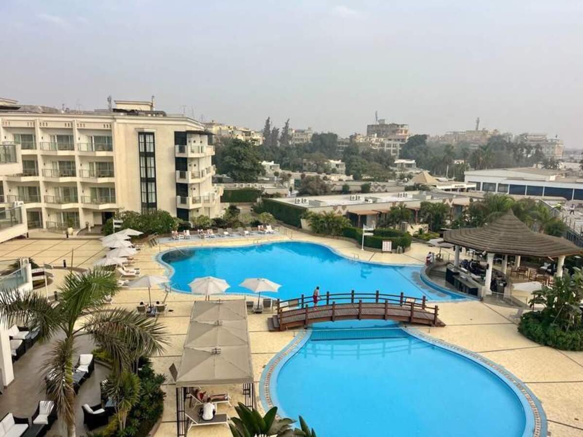  The large pool at the Steigenberger Pyramids Hotel-the perfect place to cool down and enjoy a poolside lunch with a view of history. Photo credit: Lauren Salisbury 