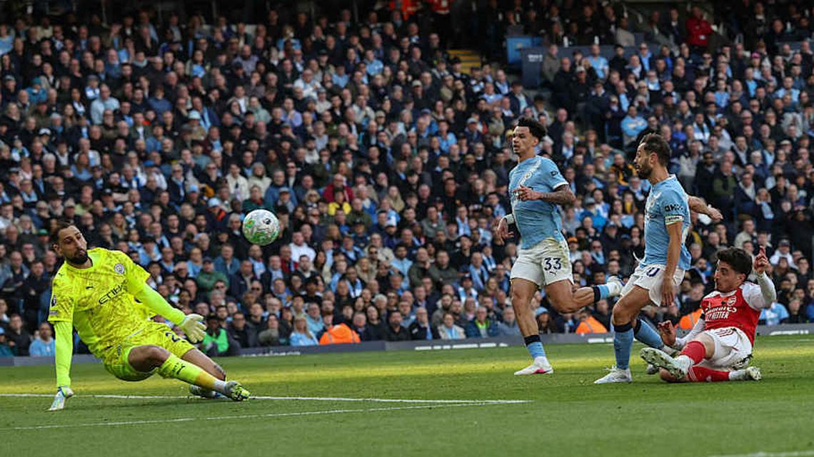  Donnarumma denied Havertz on the hour. | Darren Staples/AFP/Getty Images 
