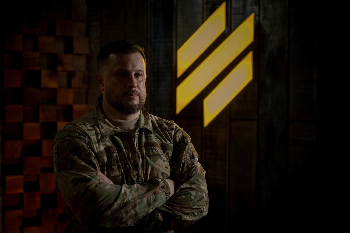 Brig. Gen. Andriy Biletsky of the Third Army Corps of the Ukrainian Armed Forces poses for pictures after an interview, amid Russia's attack on Ukraine, at an undisclosed location in the Kharkiv region, Ukraine, May 21, 2026. REUTERS/Thomas Peter