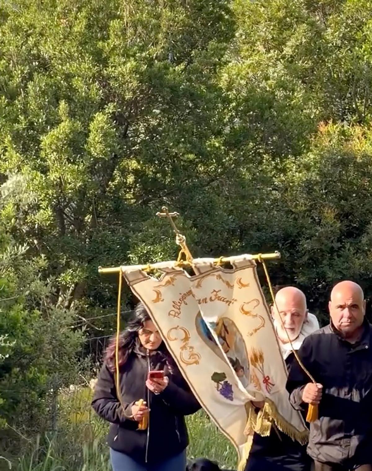 Paolo Ladu who makes the pilgrimage twice a year, barefoot in Sardinia, Italy on May 15, 2026. In the mountains of Northern Sardinia, a 300-year-old pilgrimage comes with a serving of the world's rarest pasta. (Sam Youkilis/The New York Times)