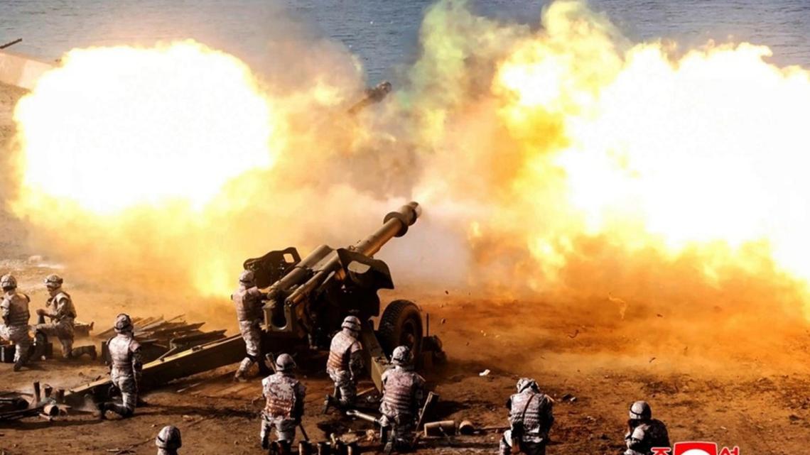 N. Korea Kim Jong Un observes artillery drills on partisan anniversary 