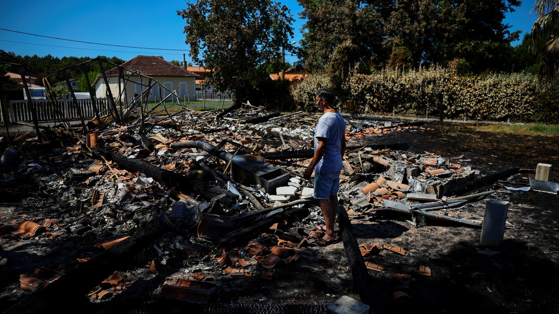'There's nothing left': French wildfire survivors return to burnt homes 
