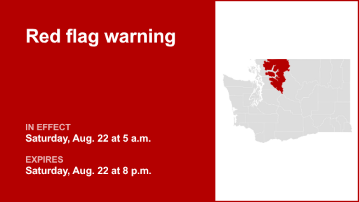 UPDATE: Red flag warning affecting North Cascades Saturday - increased fire danger 