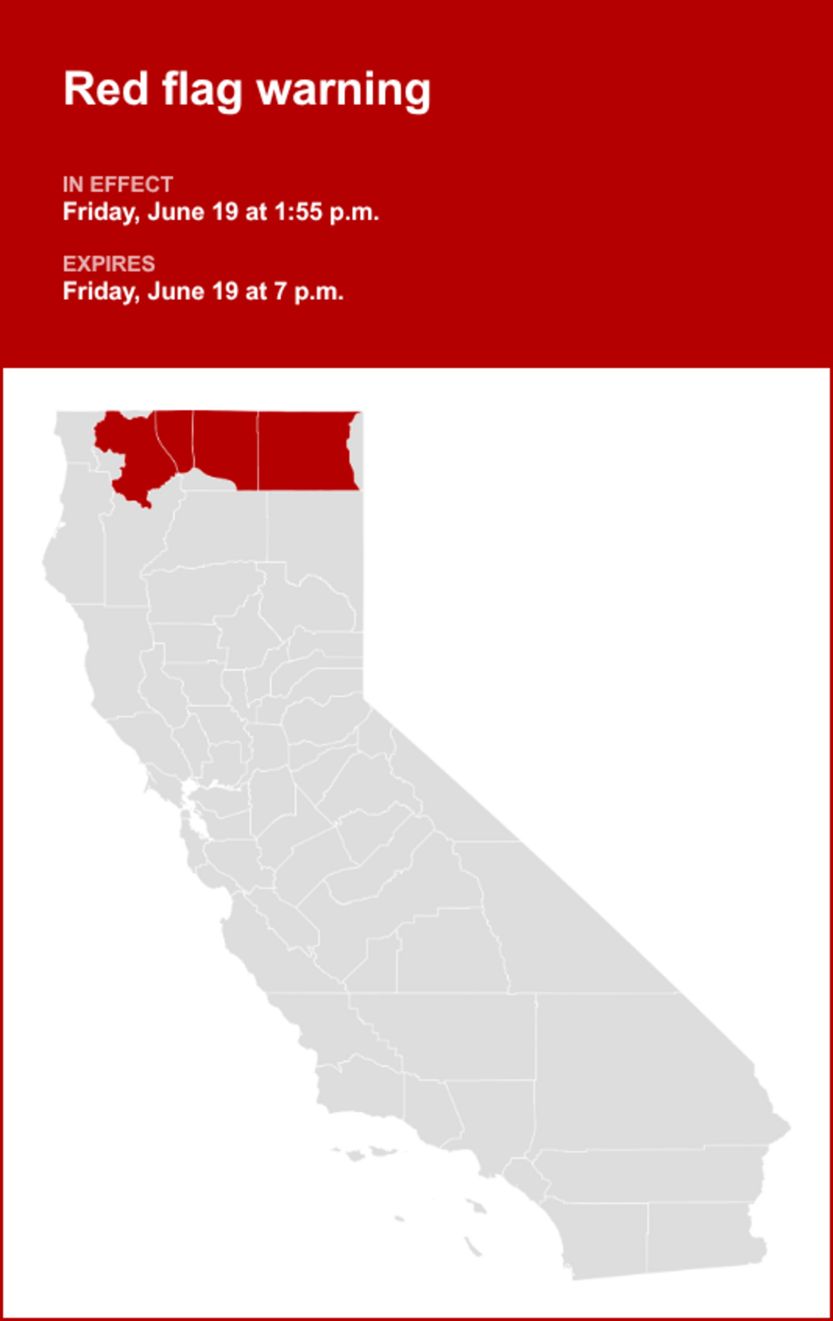 UPDATE: Red flag warning for Shasta Cascade until Friday evening ...