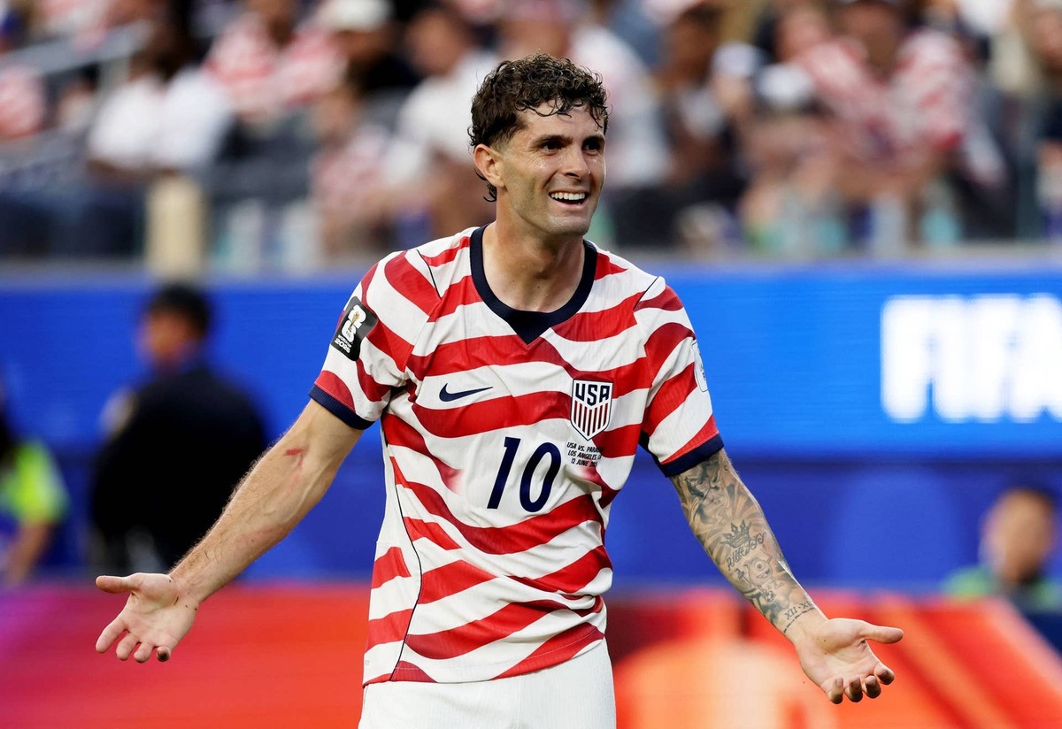  June 12, 2026; Inglewood, California, U.S.; Christian Pulisic of the U.S. reacts. Mandatory Credit: Kiyoshi Mio-Imagn Images 