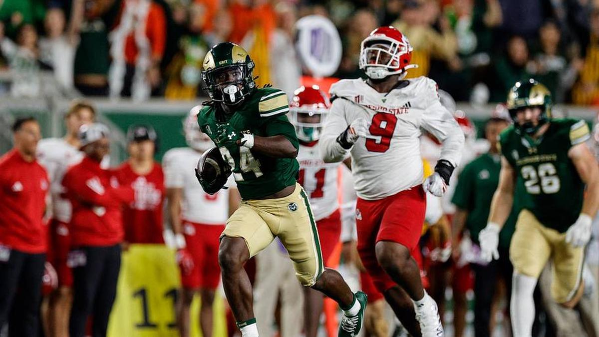  Oct 10, 2025; Fort Collins, Colorado, USA; Colorado State Rams running back Javion Kinnard (24). | Isaiah J. Downing-Imagn Images 