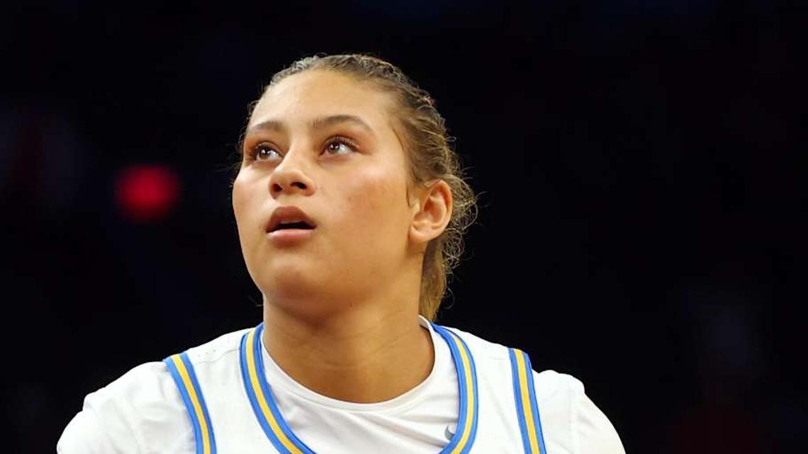  Apr 5, 2026; Phoenix, AZ, USA; UCLA Bruins forward Sienna Betts (16) against the South Carolina Gamecocks during the National Championship game of the women's 2026 NCAA Tournament at Mortgage Matchup Center. Mandatory Credit: Mark J. Rebilas-Imagn Images | Mark J. Rebilas-Imagn Images 