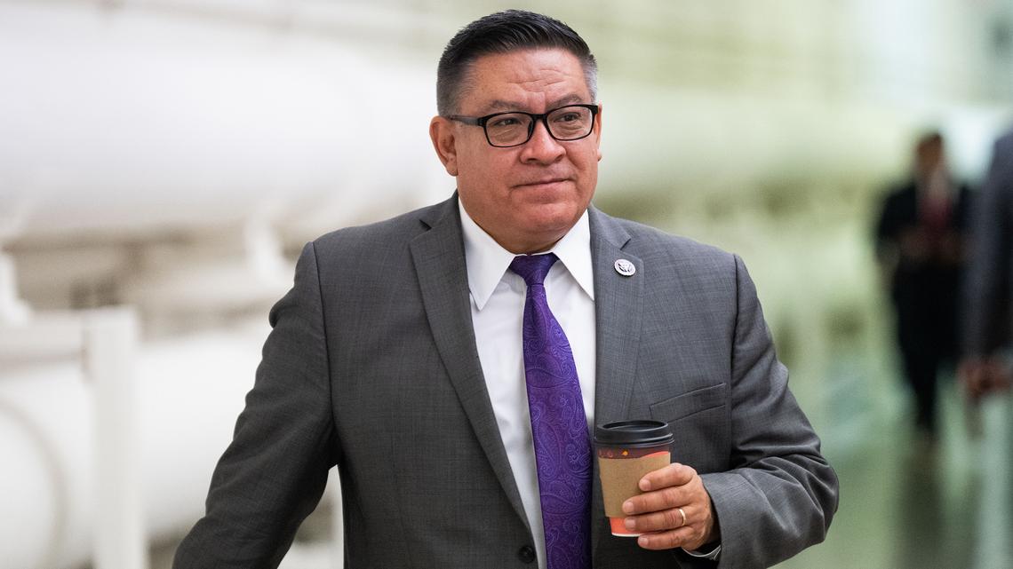 Rep. Salud Carbajal, D-Calif., walks through the Cannon tunnel after a vote in the Capitol on Nov. 30, 2022. (Bill Clark/CQ Roll Call via ZUMA Press/TNS)