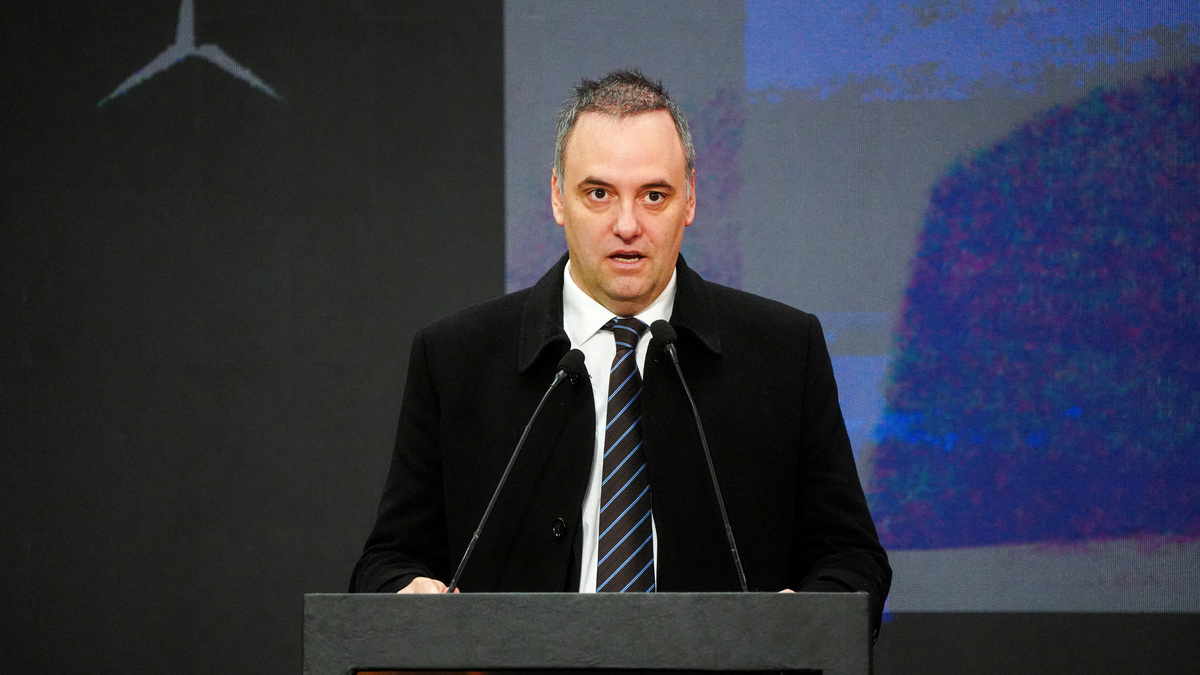 FILE PHOTO: Argentina's Cabinet Chief Manuel Adorni speaks during a press conference inaugurating Mercedes-Benz Trucks and Buses at the Argentina’s new Industrial Center in Zarate, Argentina May 8, 2026. REUTERS/Irina Dambrauskas/File Photo
