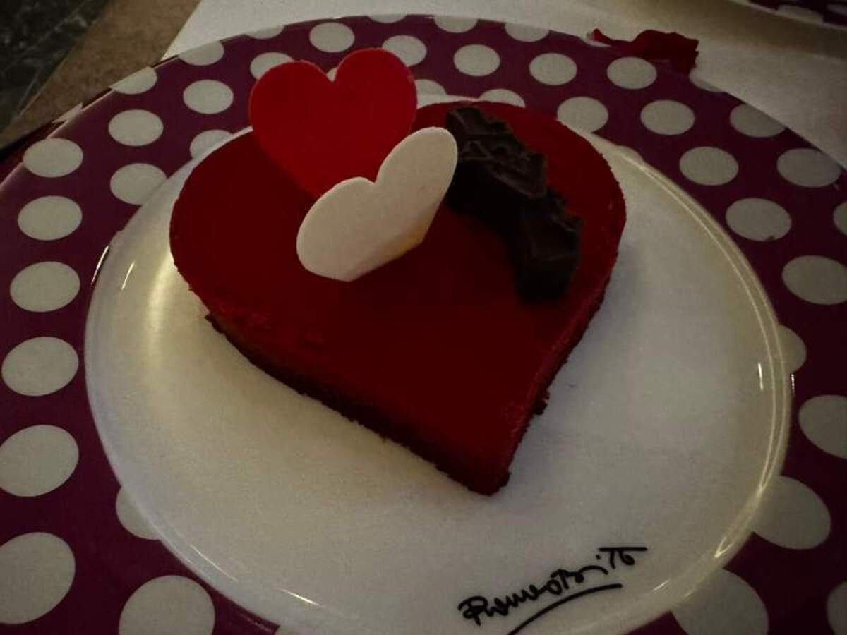  One of the many thoughtful touches during our anniversary cruise, a chocolate heart surprise at Love by Britto. Photo credit: Emily Molina 