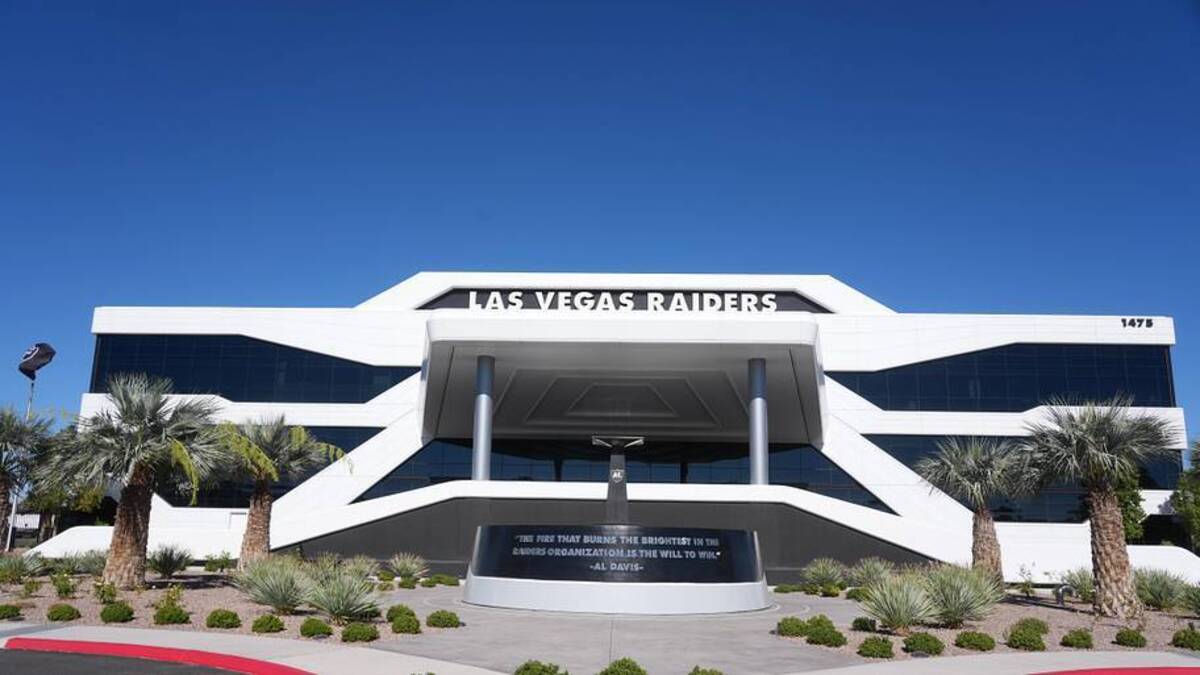  Jun 9, 2026; Henderson, NV, USA; A general overall view of the Las Vegas Raiders headquarters and practice facility at the Intermountain Health Performance Center. Mandatory Credit: Kirby Lee-Imagn Images | Kirby Lee-Imagn Images 