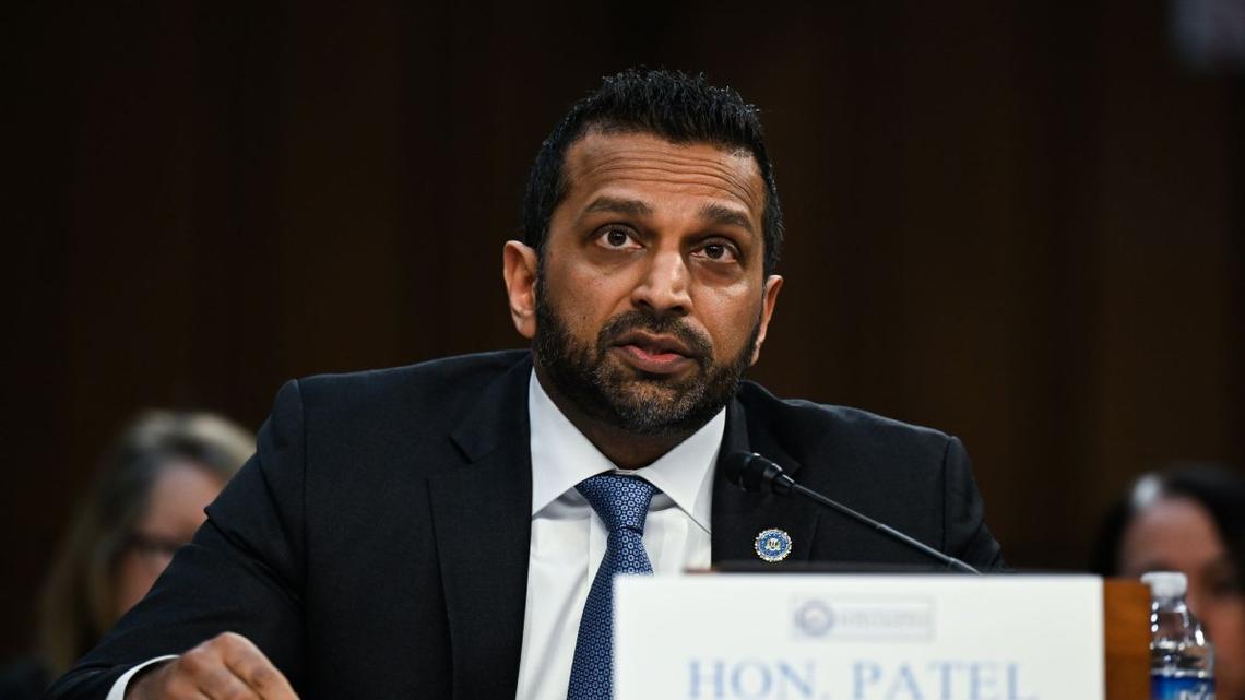 FBI Director Kash Patel, shown on March 18, sued The Atlantic for $250 million in damages over the publication’s article last week alleging he has a history of alcohol abuse.