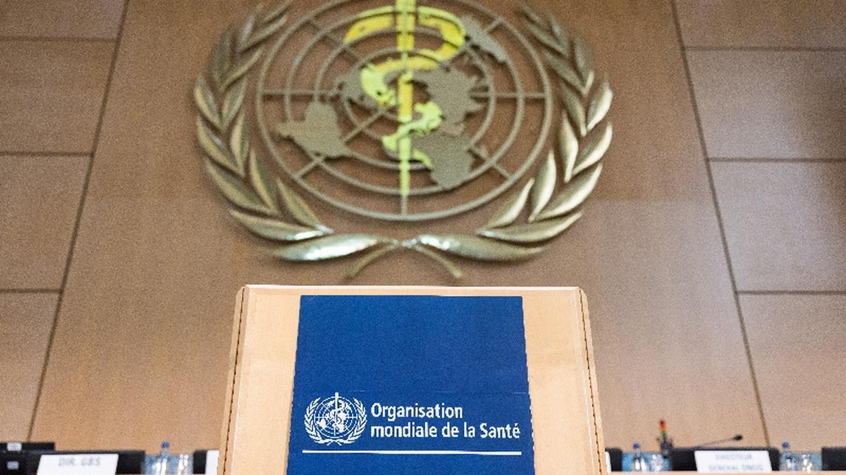 World Health Organisation (WHO) logo is pictured during the opening of the WHO's 79th World Health Assembly, in Geneva, Switzerland, May 18, 2026. REUTERS/Pierre Albouy