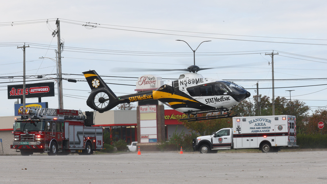 Medical helicopter airlifts patient from motorcycle crash in Hanover 